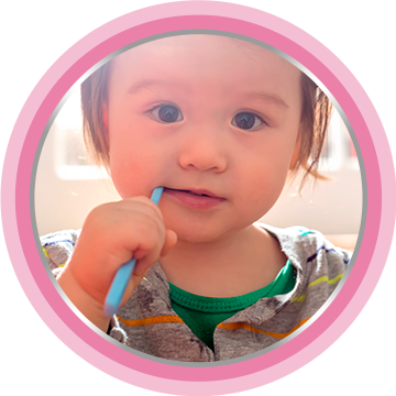 Baby playing with colorful toy